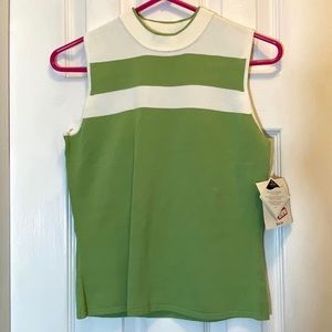 NWT IDentity Lycra Sleeveless Green Top Small